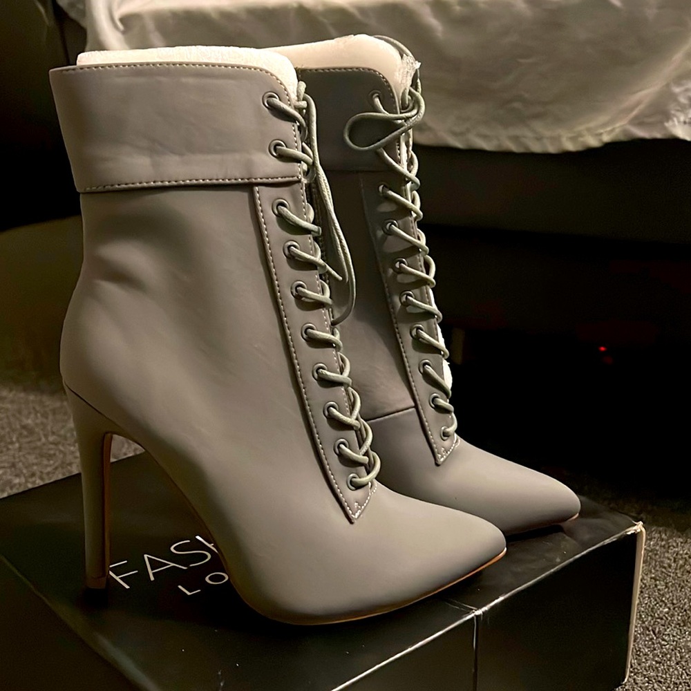 Shine bright fashion nova pointed heel boots